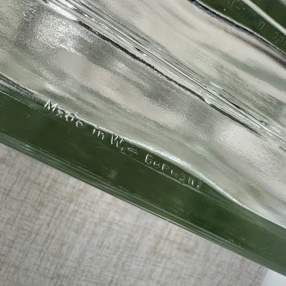 Vintage West German Glass Block Vase | Large 9